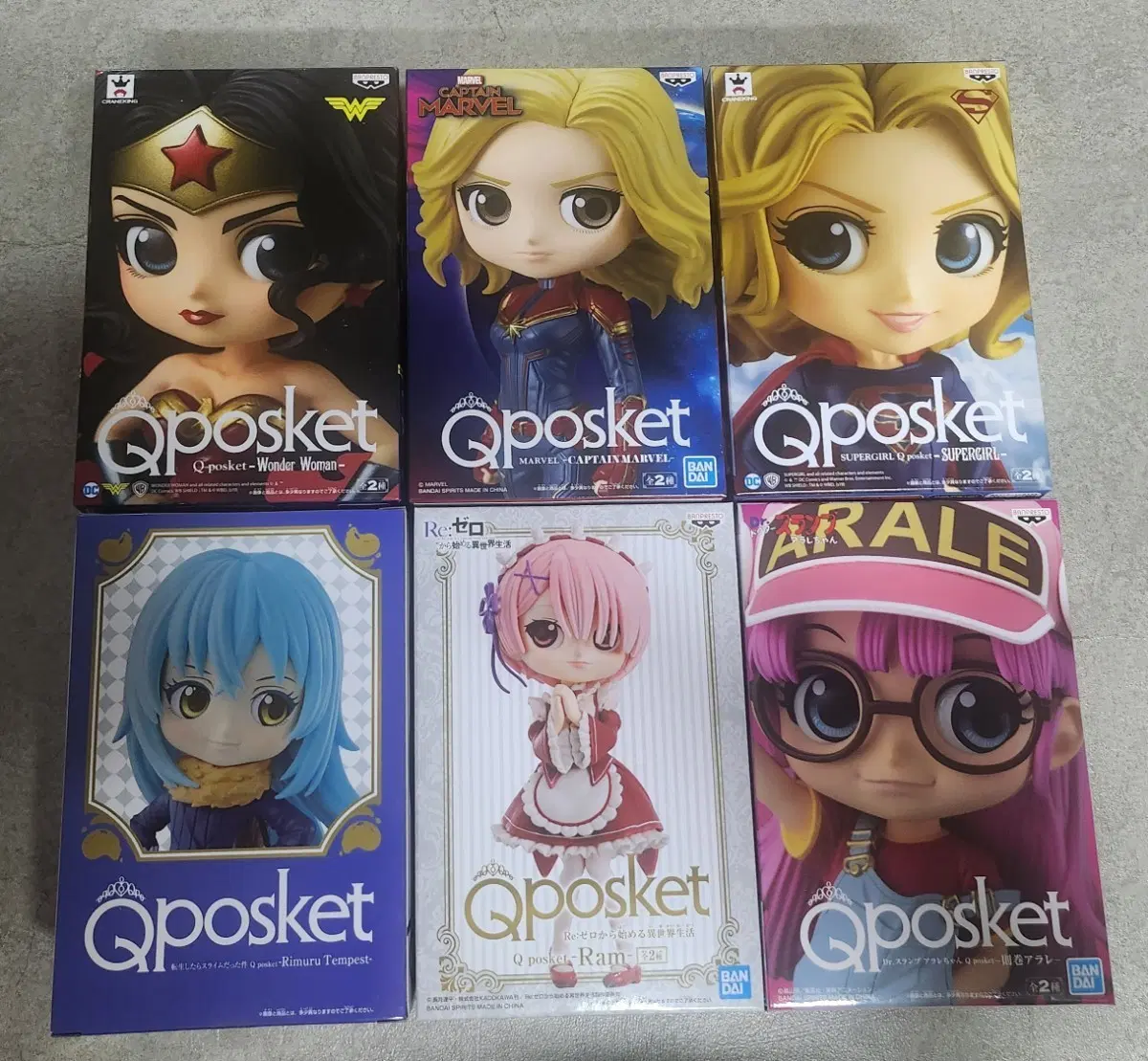 Qposket 피규어 (원더우먼/캡틴마블/슈퍼걸/리무루/램/아라레)