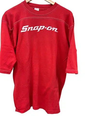 스테드먼 STEDMAN 풋볼 T 80s USA 제작 7부 소매 SNAP-ON