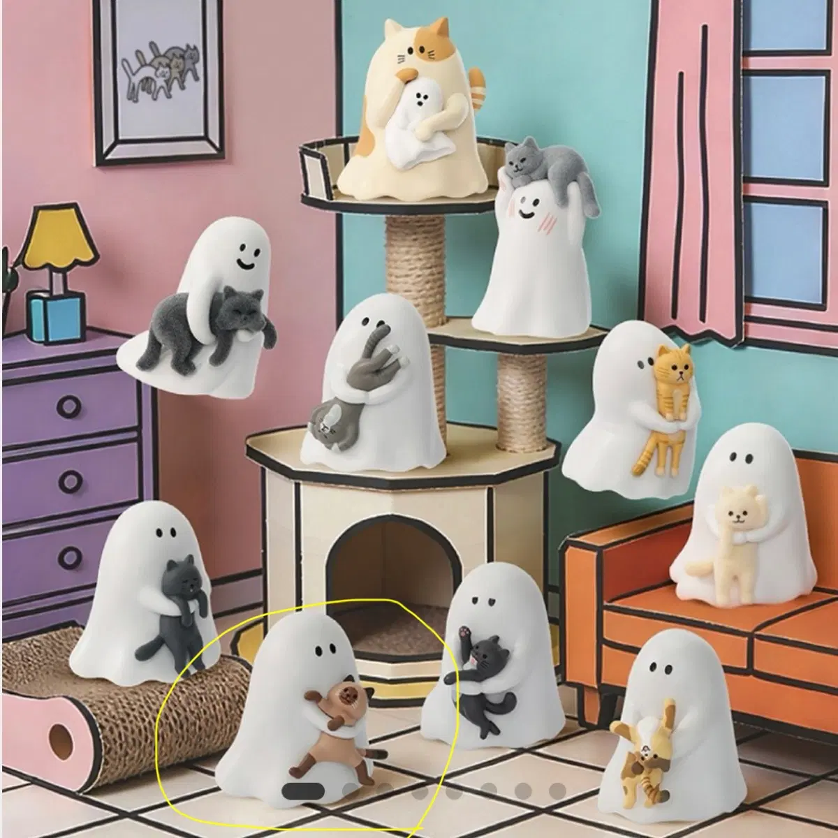 52TOYS 작은유령과 고양이 리틀 고스트 캣 피규어