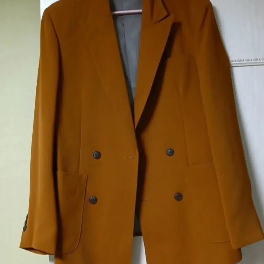 더블 버튼 자켓 브라운