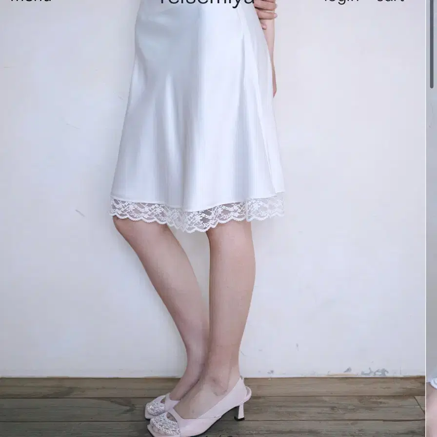 레이즈미야 클레어 레이스 미디 스커트 CLAIRE LACE MIDI SKIRT [WHITE]