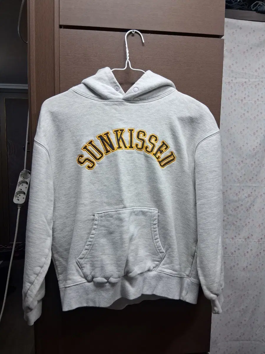 기모 후드티 SUNKISSED 프린팅 그레이(150)