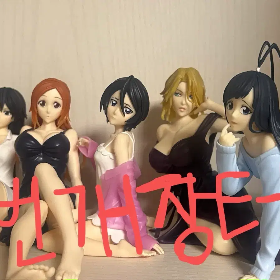 블리치 릴렉스타임 피규어 루키아 란기쿠 오리히메 지지 밤비 5종 일괄 판매
