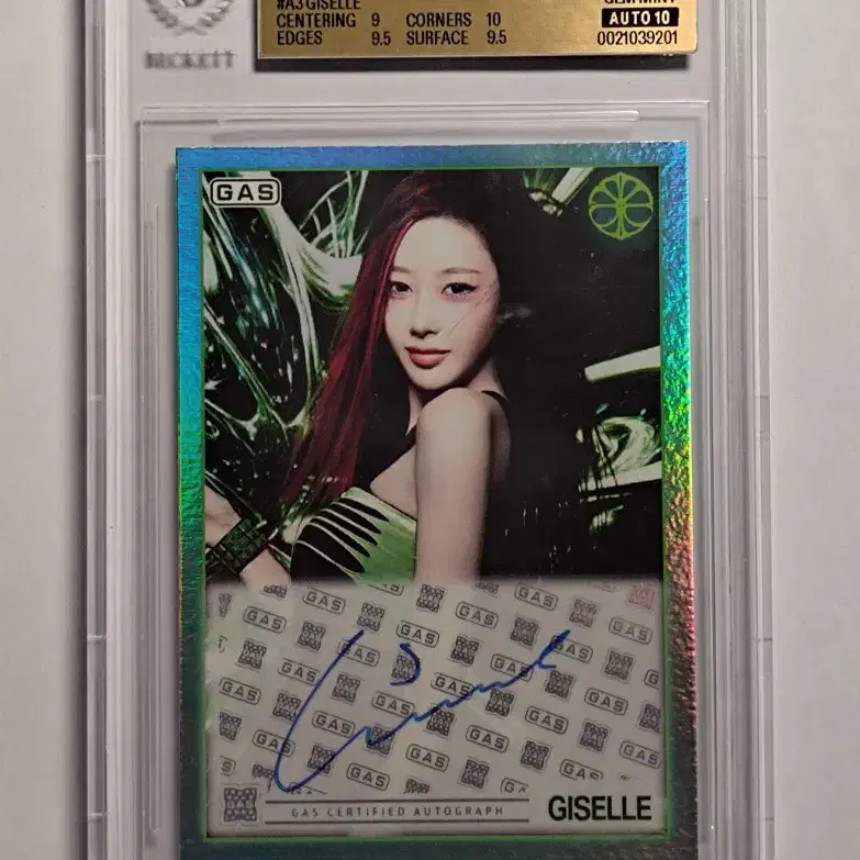 aespa GISELLE 지젤 GAS 친필 사인카드 BGS 9.5 / AUTO 10