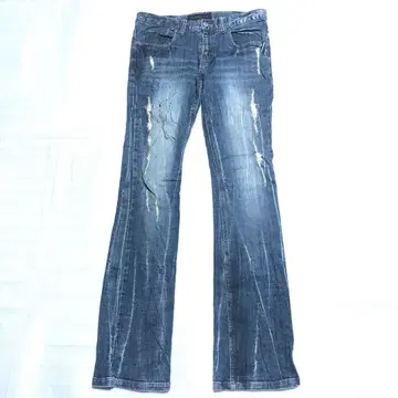 Antifui Jeans 페인트 플레어 데님 팬츠 79 y2k 구제 의류