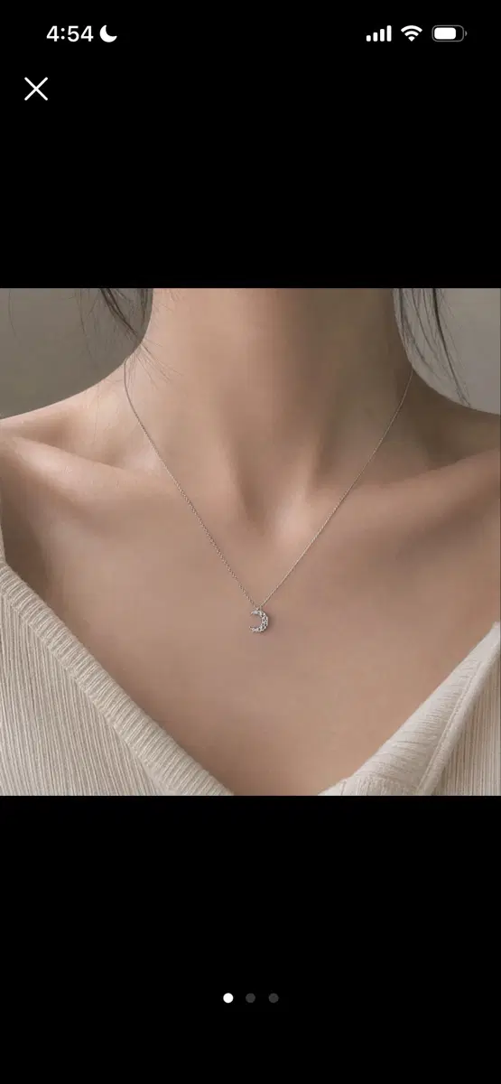 반달 큐빅 목걸이(새제품)