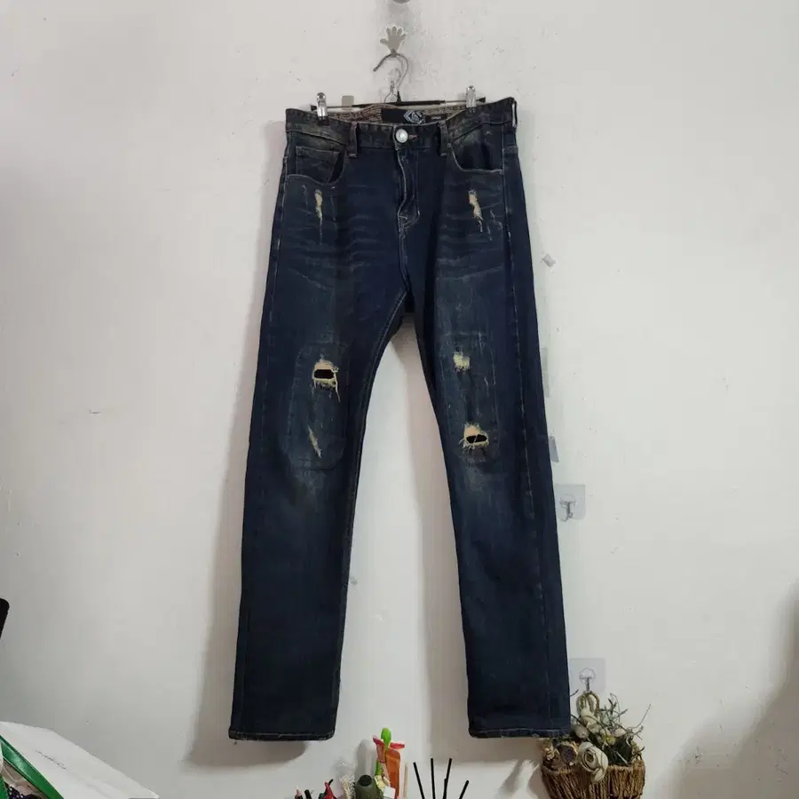 남자 청바지 데미지 워싱 데님 팬츠