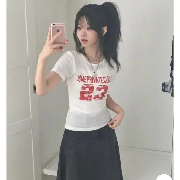シャーリングセミクロップ半袖Tシャツエイブルリム神社ジグザグ交信女子学生制服服服夏秋春マンツーマンフード