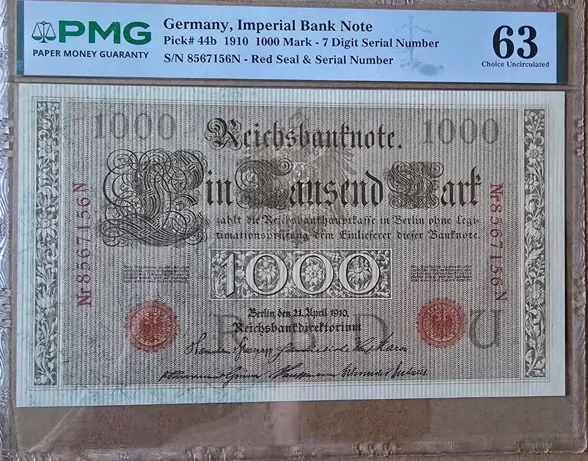 독일 제국 1910년 1000마르크 PMG 63
