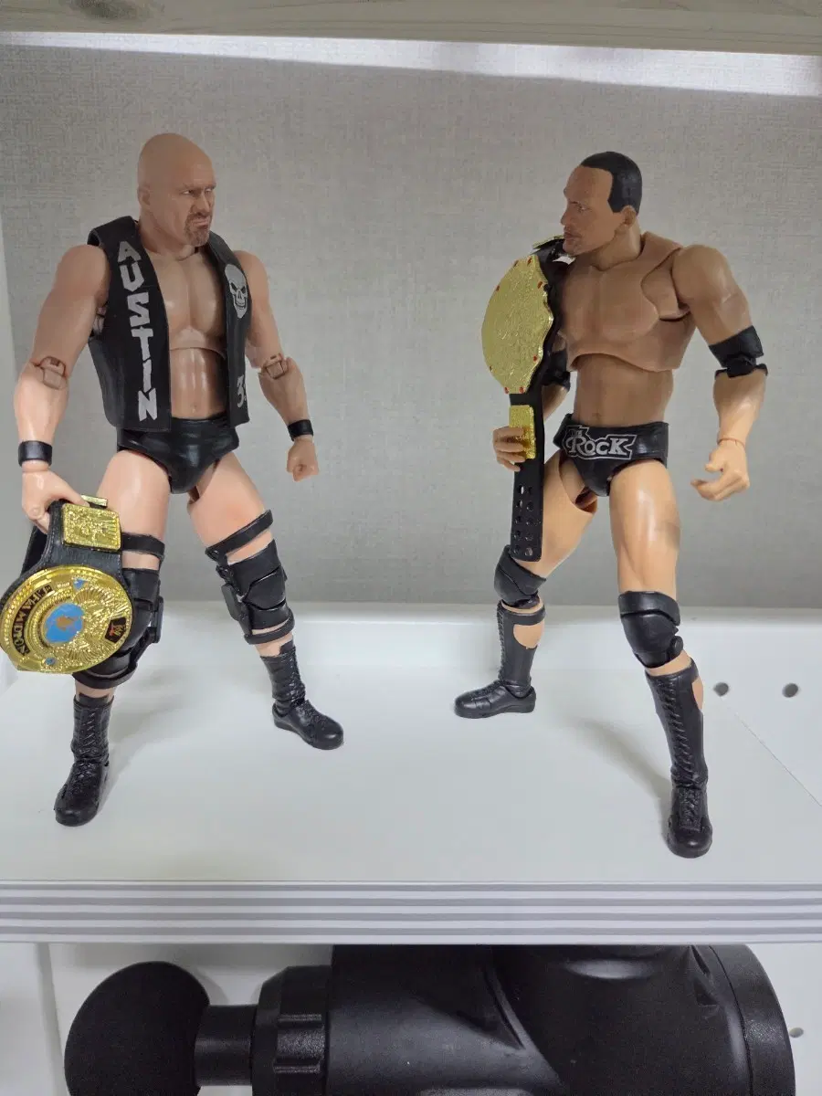 shf wwe 스톤콜드 스티브 오스틴 더 락 레슬링 피규어