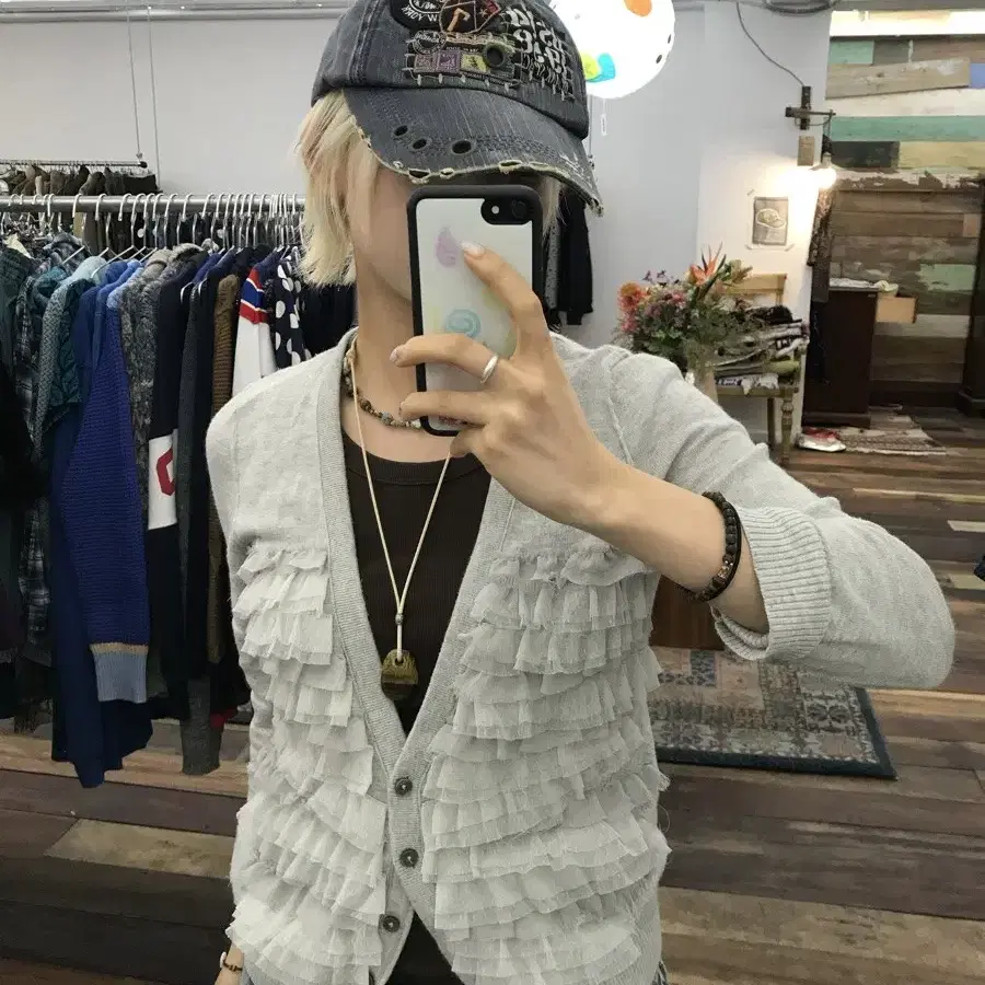 빈티지 y2k 패치 데님 볼캡