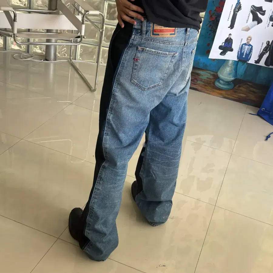 Diesel 디젤 Mixed-Material Pants