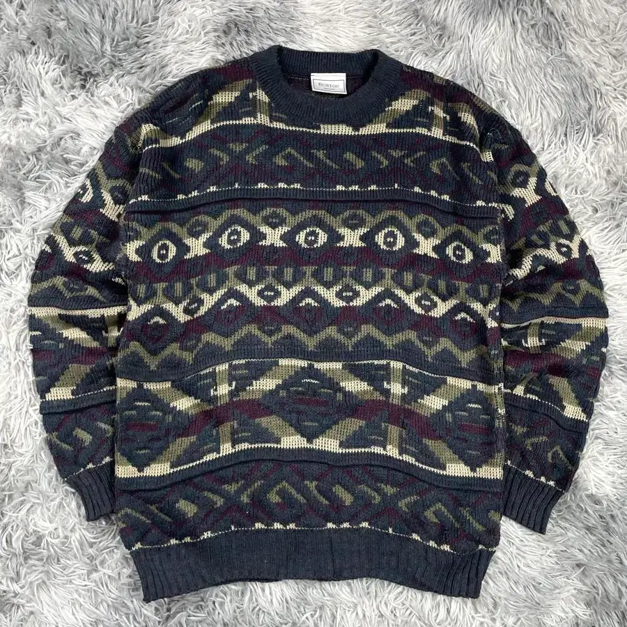 BURTON U.S.A 아카이브 케이블 패턴 니트 스웨터y 7124