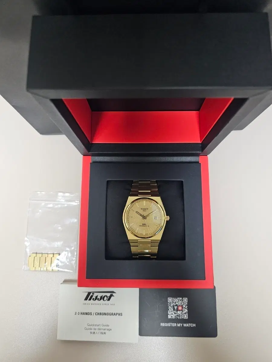 티쏘 PRX 오토 금장 시계 40MM