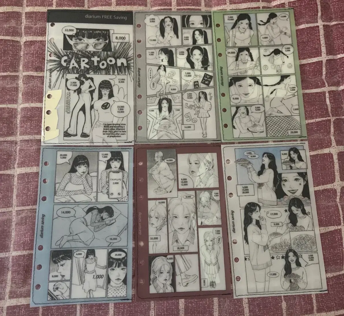 (새상품)현금생활 디아리움 실버맛 현생속지 카툰 a6