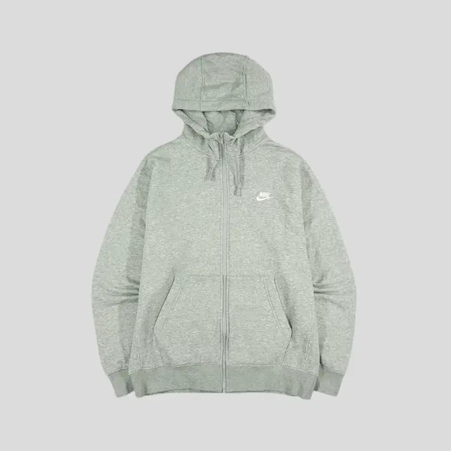 나이키 그레이 화이트 퓨추라로고 약기모 코튼블렌드 후드집업 XL