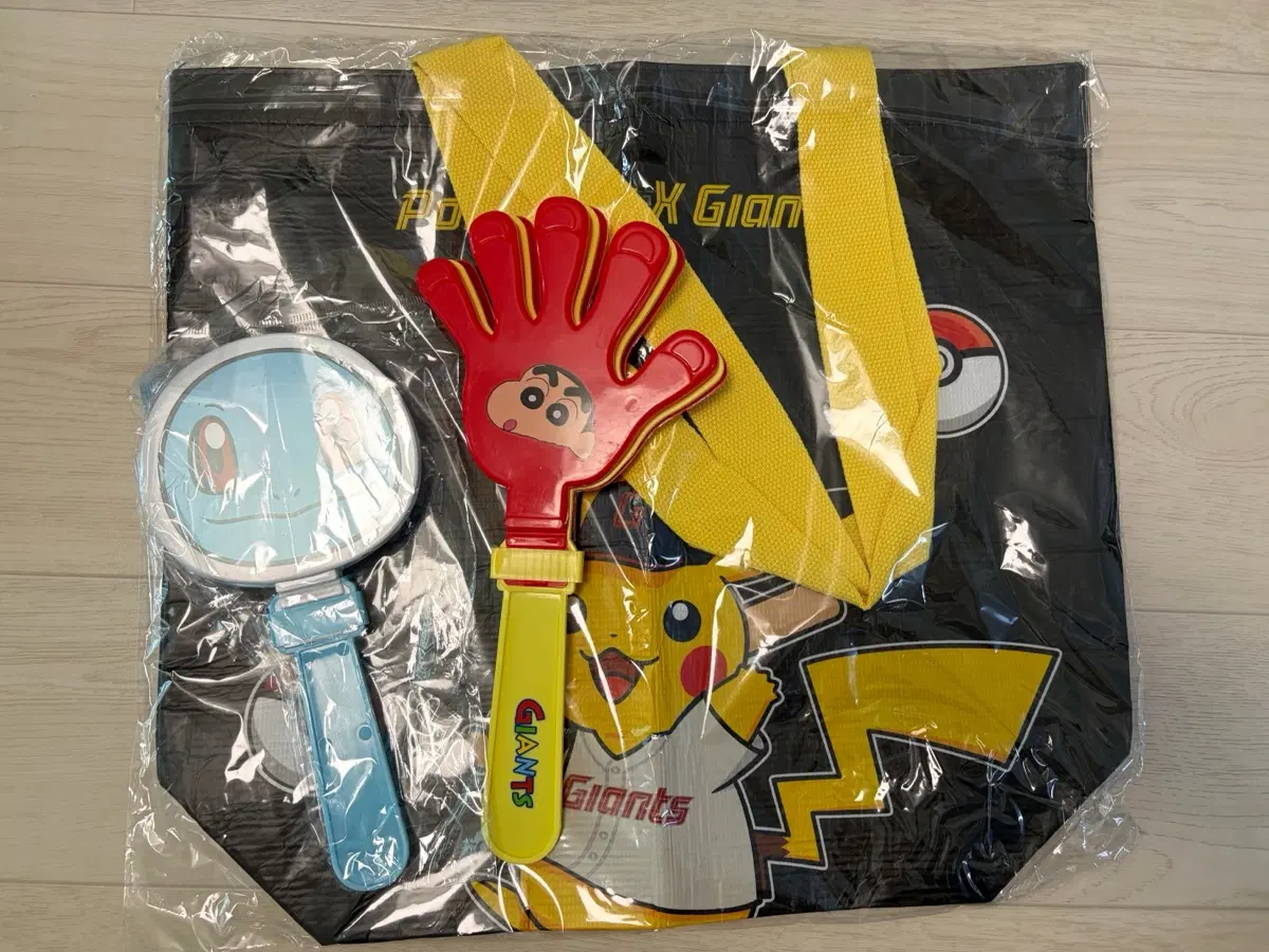 롯데자이언츠 짱짝이 피카츄가방 꼬부기 짝짝이(일괄)