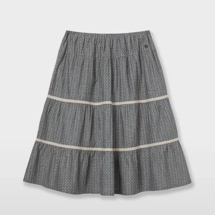 aeae PATTERN TIERED SKIRT 차콜