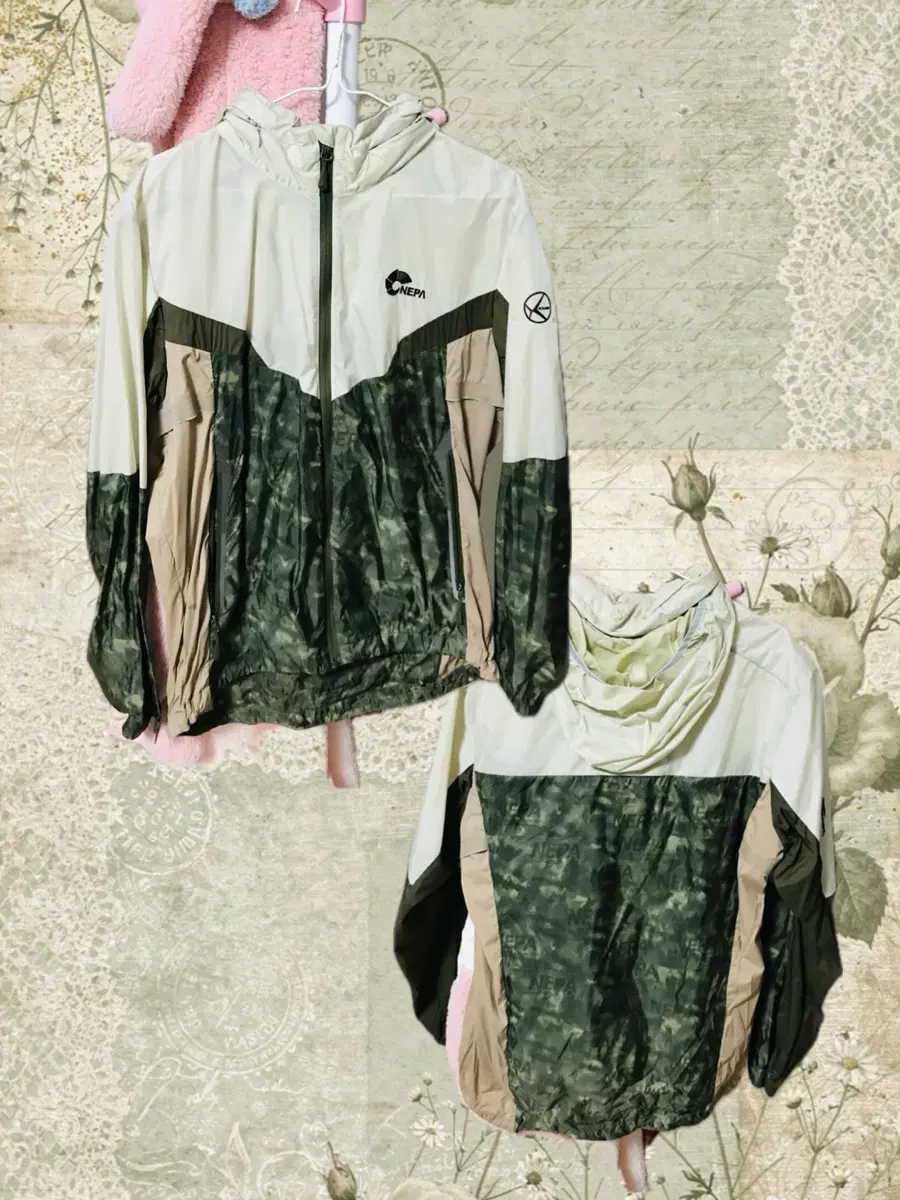 네파 바람막이 자켓 카모패턴