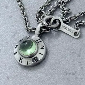 ANNE KLEIN silver925 그린 스톤 서클 목걸이