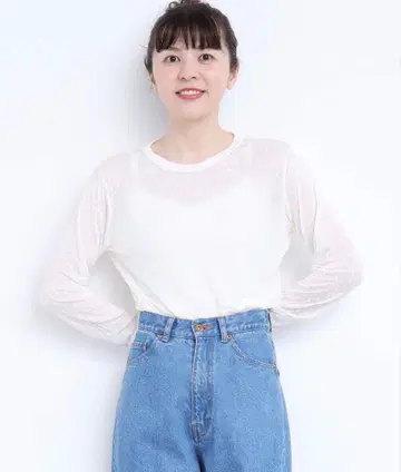 아틀리에 사봉 스케스케 도트 크루넥 롱티