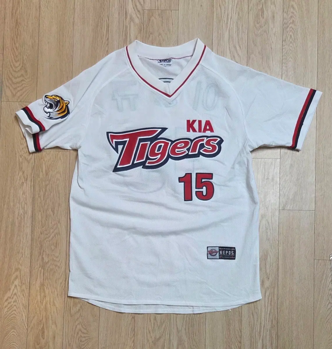 미사용 네포스 KBO 최고명문 인기구단 기아타이거즈 15번 이용규 유니폼 95사이즈 (줄자사진 참고)