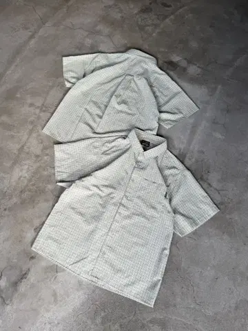 BELVET Star Logo 체크 셔츠 M 그린 완판템