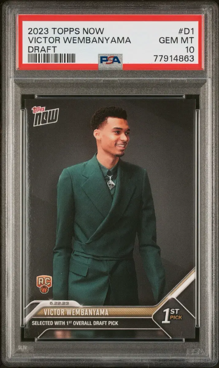 2023 topps now 빅터 웸반야마 드래프트 PSA 10