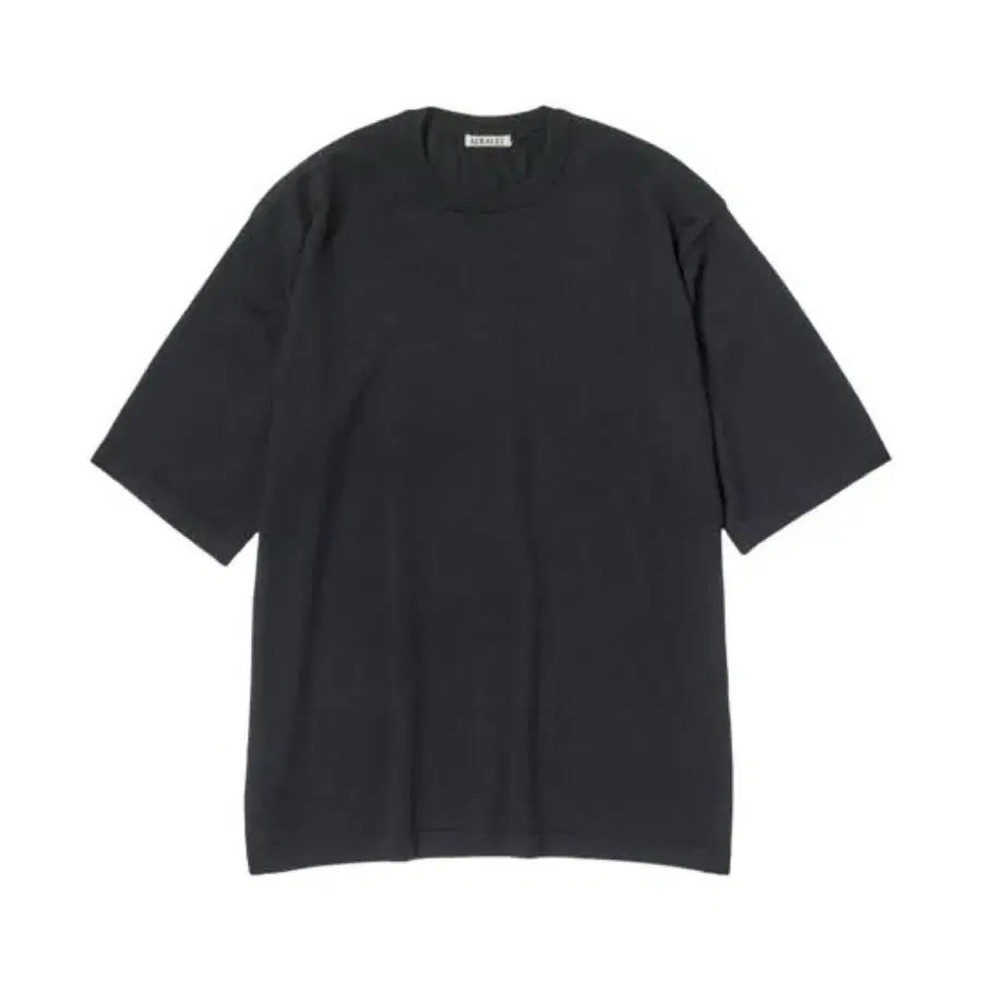 AURALEE CASHMERE HARD TWIST KNIT TEE - BLACK