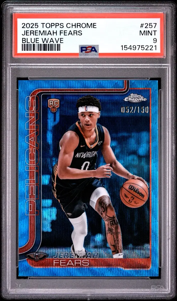 2025 탑스 크롬 제레마이아 피어스 RC 블루 웨이브 /150 PSA 9