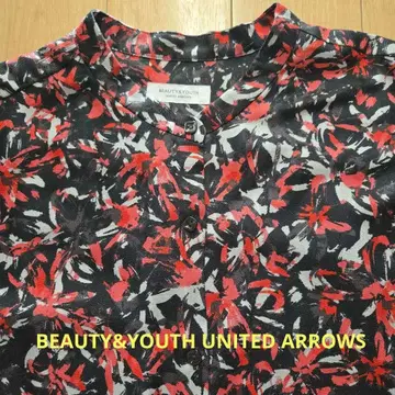 BEAUTY&YOUTH UNITED ARROWS 꽃무늬 긴팔 밴드 카라 셔츠