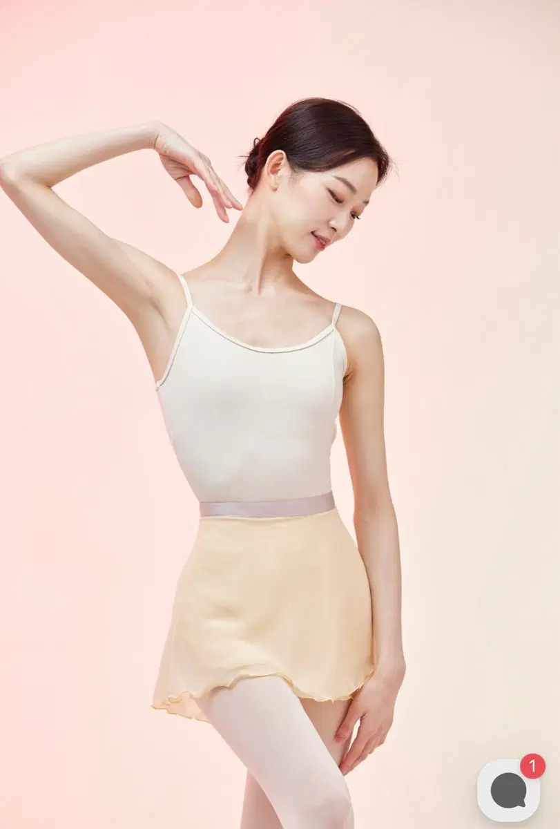 발레시모 쉬폰 랩 스커트 커스타드(커스텀)