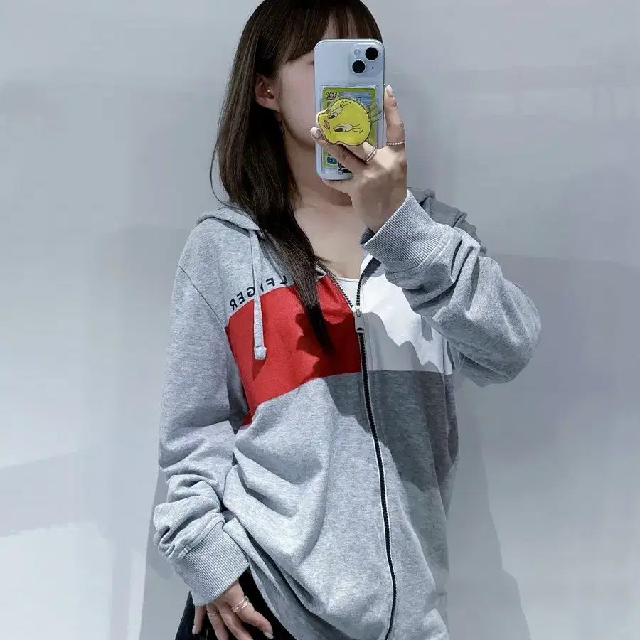 타미힐피거 빅로고 투웨이 후드집업