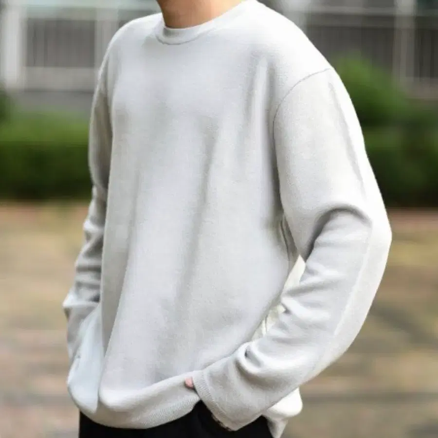 엠비오 라운드 니트 그레이