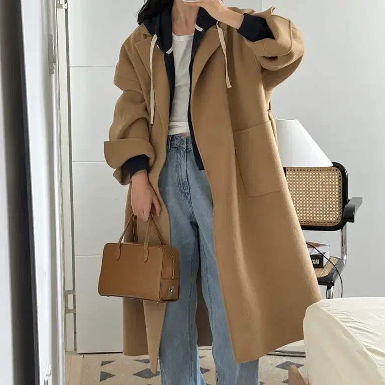 노멜렛 센느 캐시미어 핸드메이드 로브 코트 카멜
