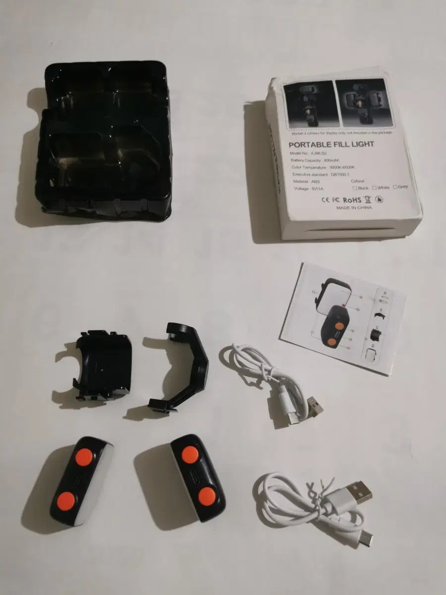 DJI 포켓 3용 호환 휴대용 LED 조명 블랙