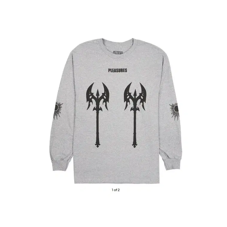 XL 105 새제품) Pleasures 플레져스 도끼 긴팔 쭉티 티셔츠 그레이 Axe LS T-shirt 미개봉