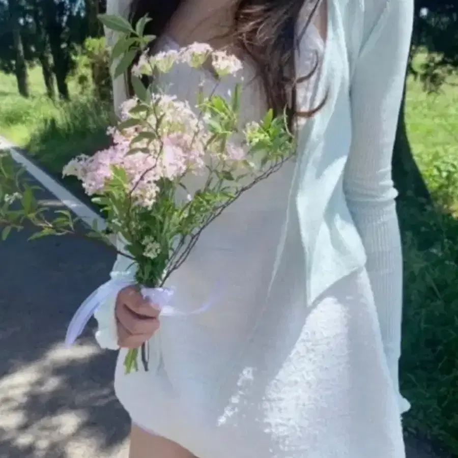 [새상품] 온드민 프릴 musi 가디건 민트소라
