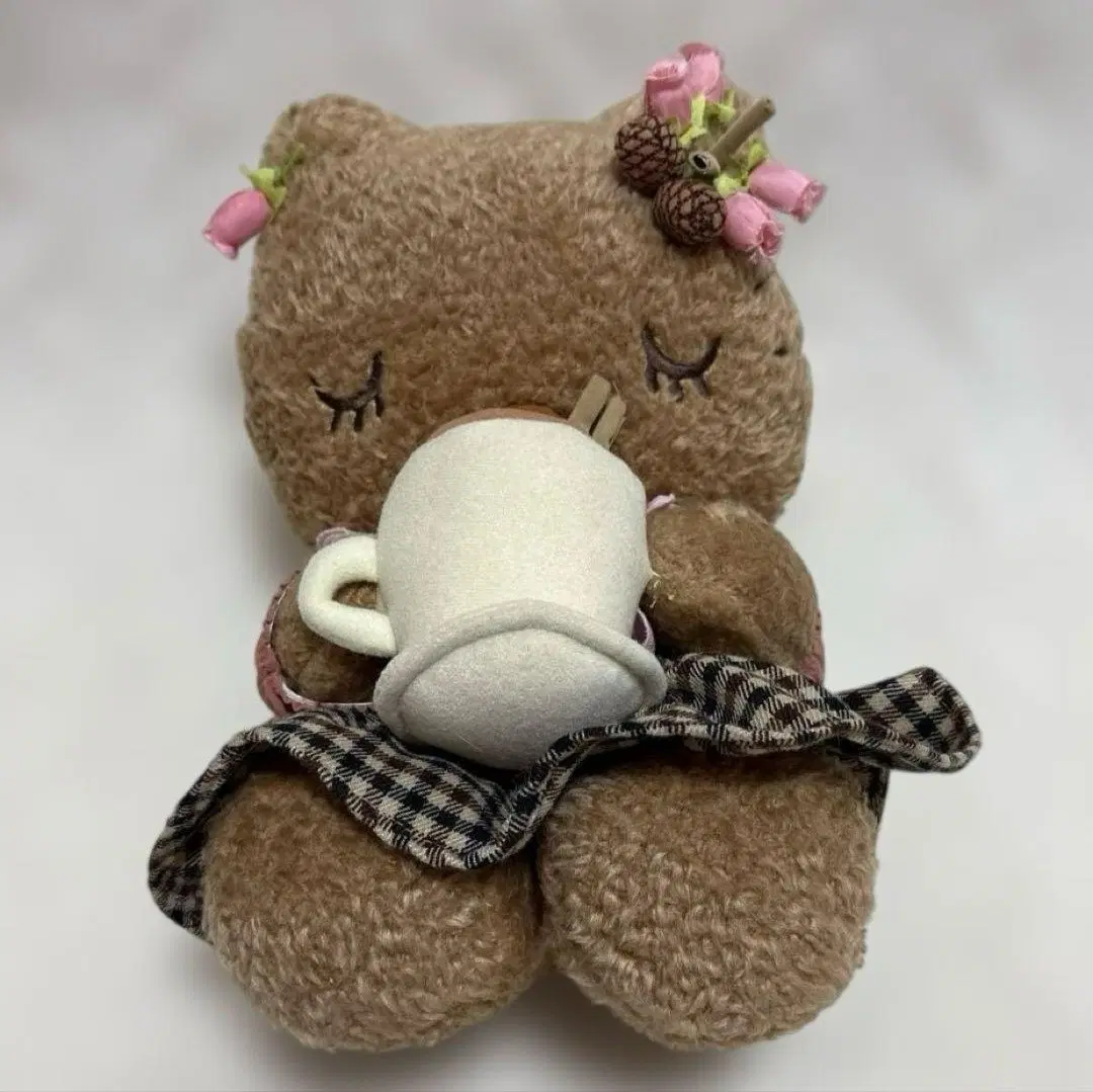 산리오 레트로 고전 키티 브라운 모카 카푸치노 인형