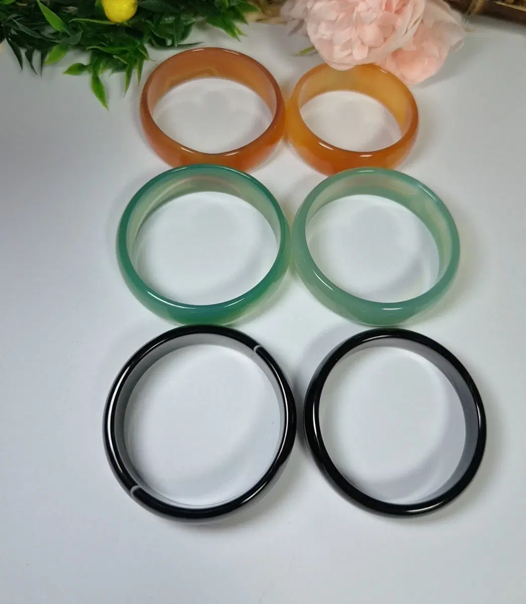 6개 세트 diy 용 마노 원석 링 어린이 뱅글 팔찌 선물