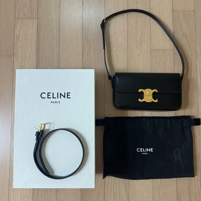 셀린느 셀린느(celine) 숄더백 클로드 샤이니 카프스킨 블랙 사진 2