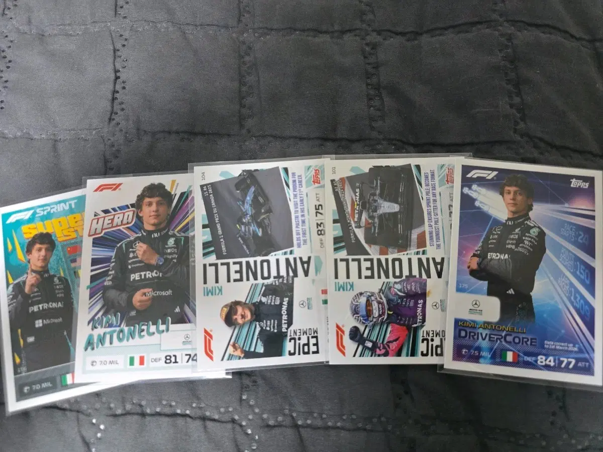 2026 Topps F1 Turbo Attax 키미 안토넬리 카드 5장 일괄