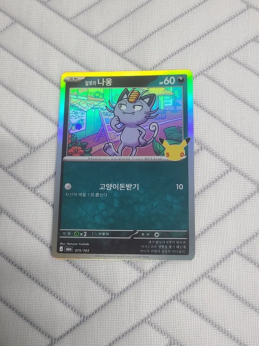 30주년 포켓몬 카드 알로라 나옹 M6a 075/103