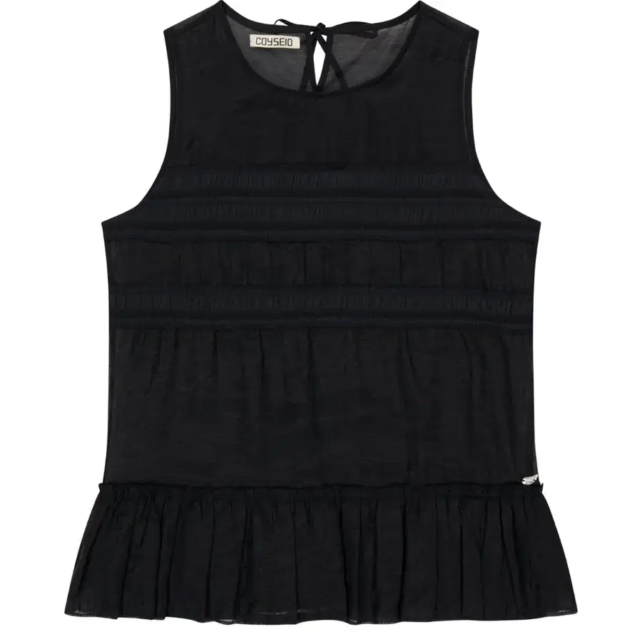 코이세이오 쉬어 레이어드 슬리브리스 SHEER LAYERED SLEEVELESS BLACK