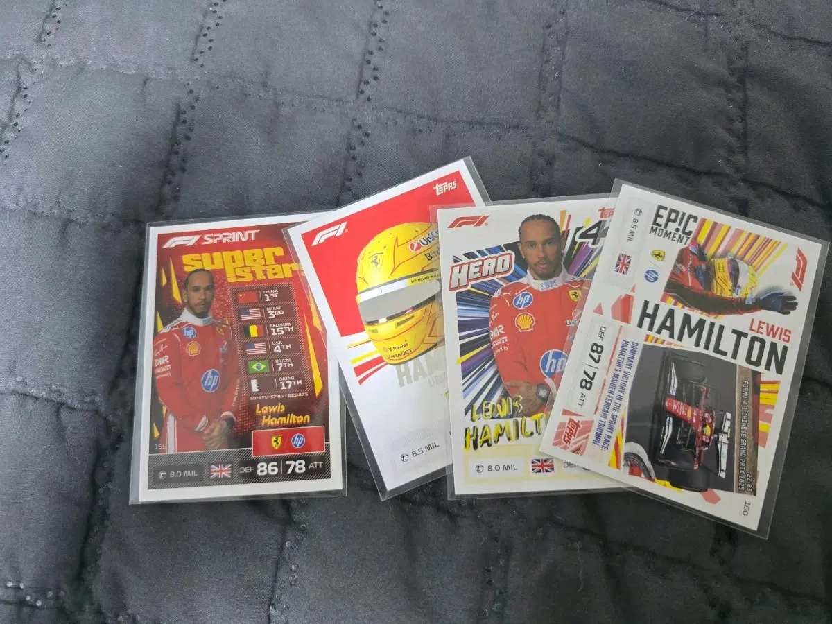 2026 Topps F1 Turbo Attax 루이스 해밀턴 카드 4장 일괄
