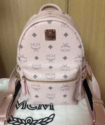 MCM 파우더 핑크 백팩 mini 사이즈