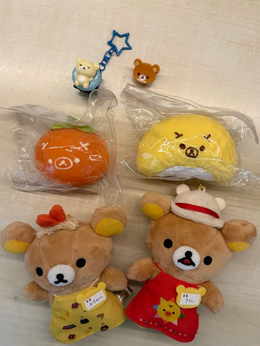리락쿠마 굿즈 키링 말랑이 키캡 머리핀 일괄 산엑스