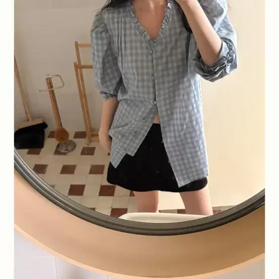 바이무드 빈티지 프릴블라우스