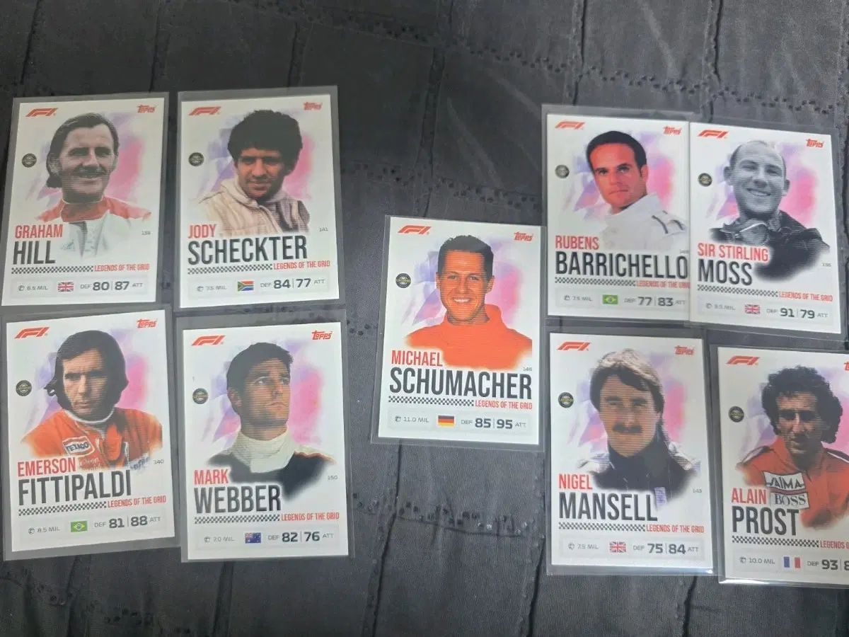 2026 Topps F1 Turbo Attax 레전드 오브 더 그리드 9장 일괄