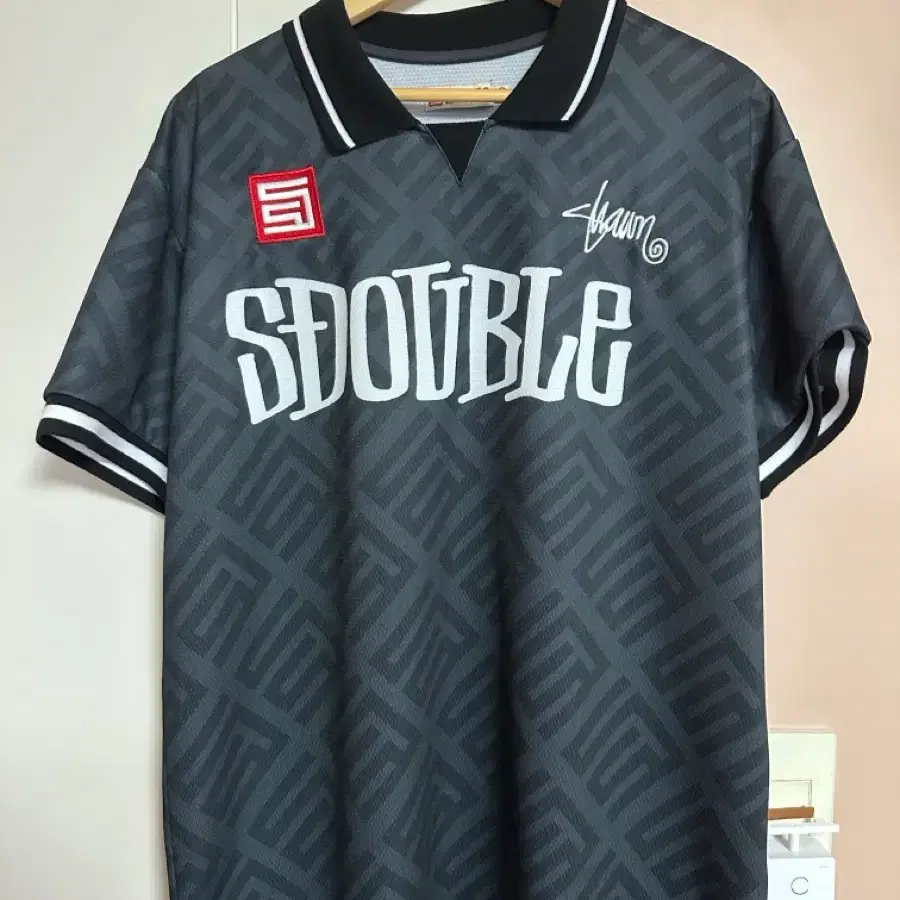 [L] 션 스투시 S DOUBLE(에스더블) 풋볼 저지 블랙